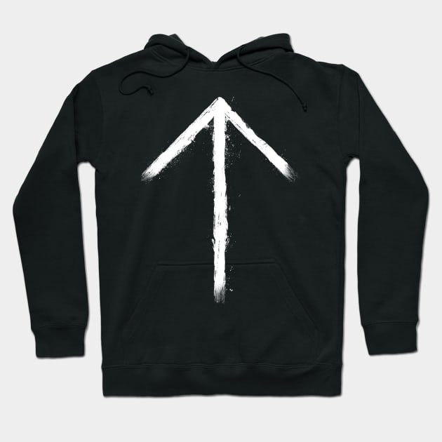 Tiwaz - Rune of Tyr White Grunge Hoodie by GAz